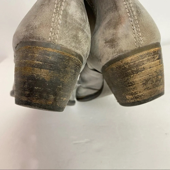 Liebeskind Berlin Leather Boots Size 7.5 Distressed Gray Womens Shoes Booties - Picture 7 of 12